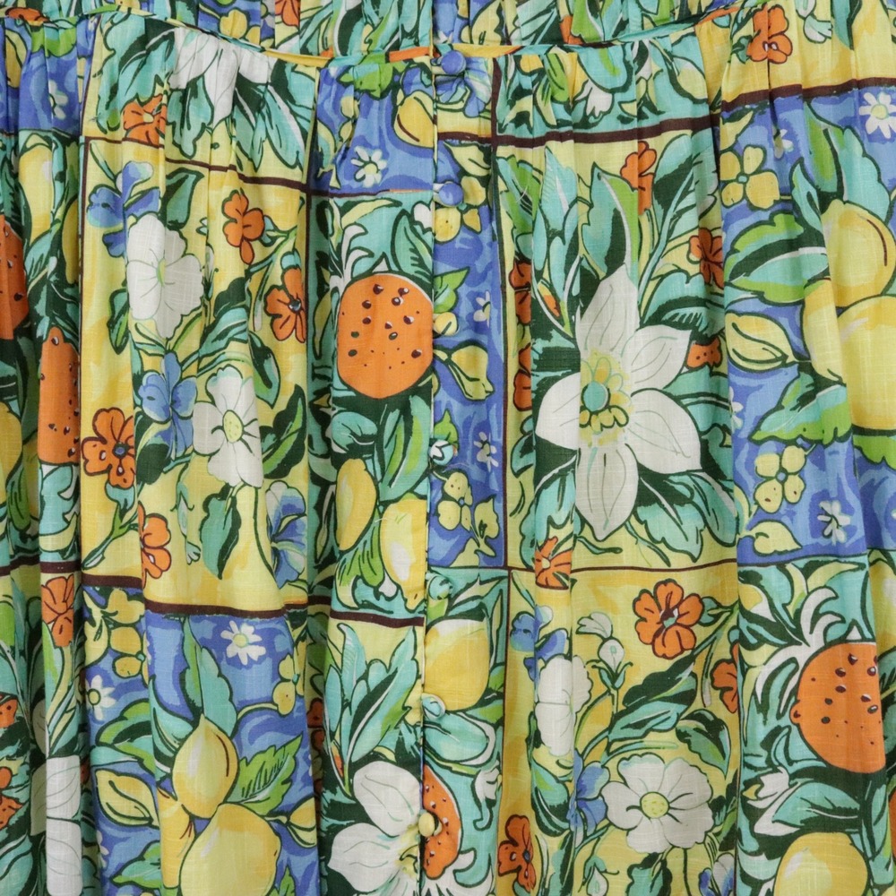 Anthropologie Peregrine Flutter Sleeve Maxi Dress Citrus Floral Holly Print 2X - Picture 8 of 11